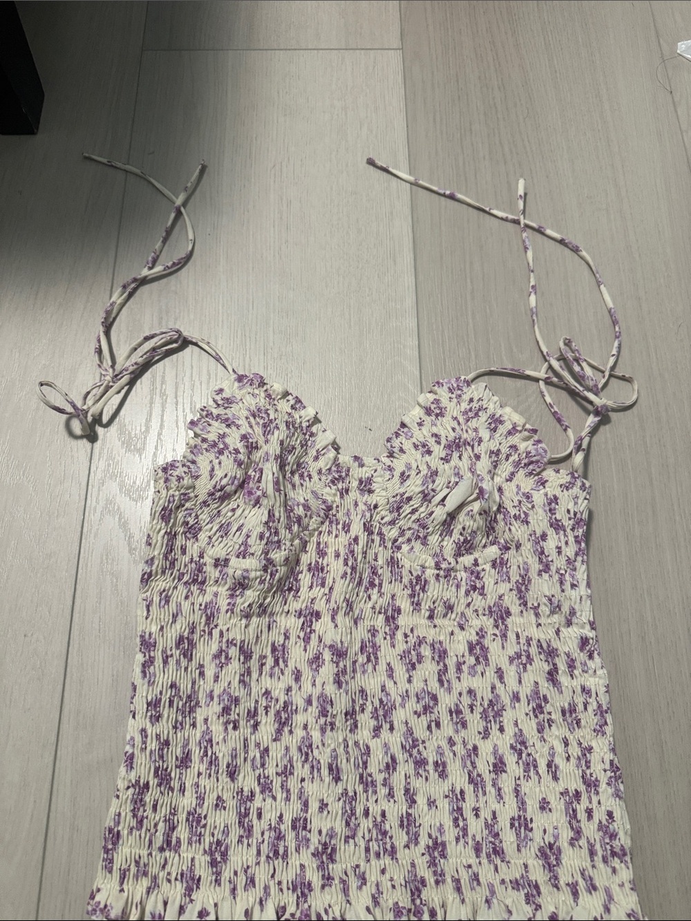 Zara Cream Cami with Lavender Floral Print